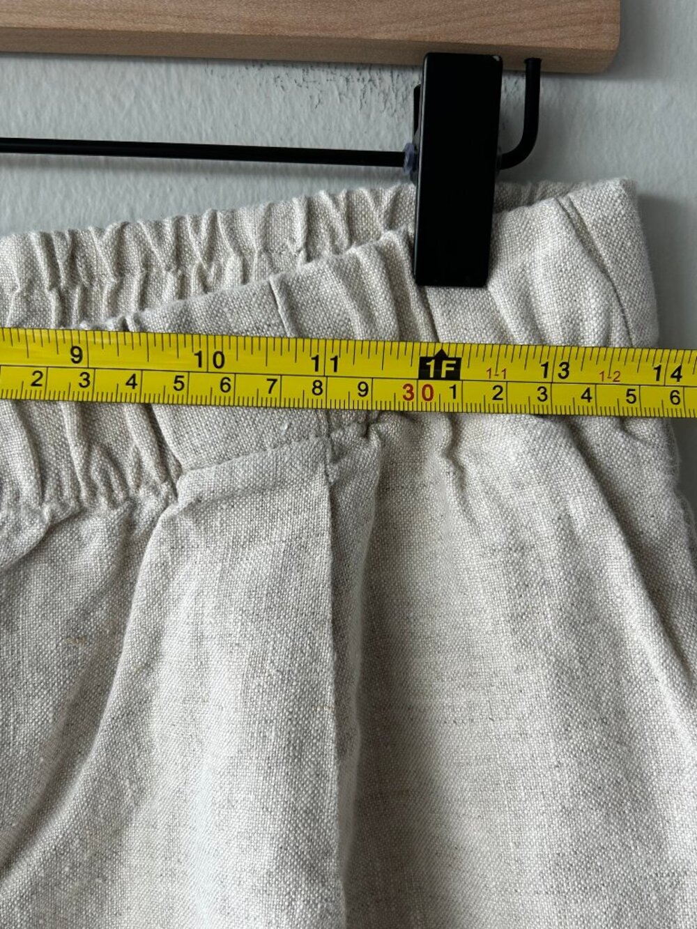 Reformation Fernando Linen Wide Leg Pant Oatmeal Elastic Waistband Size M Women - Picture 8 of 11